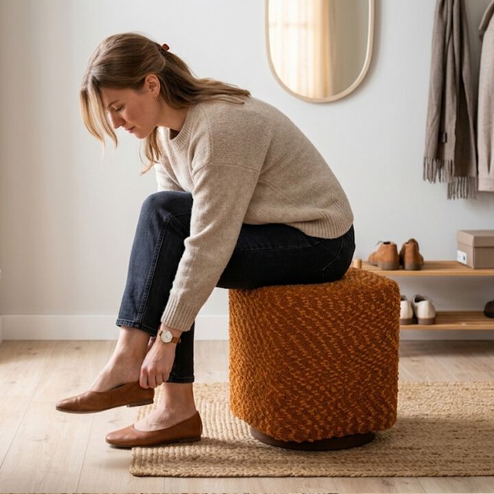 Dossar Swivel Vanity Stool