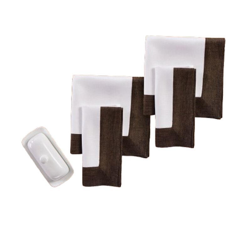 Solino Home Contempo 100% Linen Dinner Napkins &ndash; Set of 4, 20 x 20 in, Machine Washable, Holiday and Everyday Dining