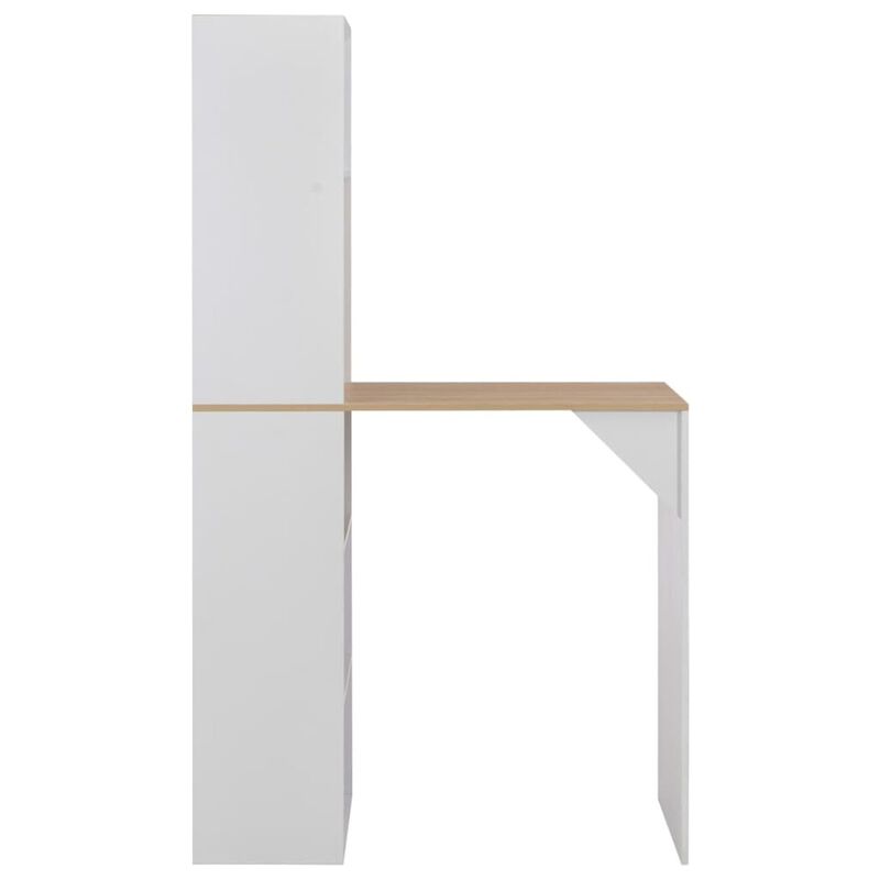 vidaXL Bar Table with Cabinet White
