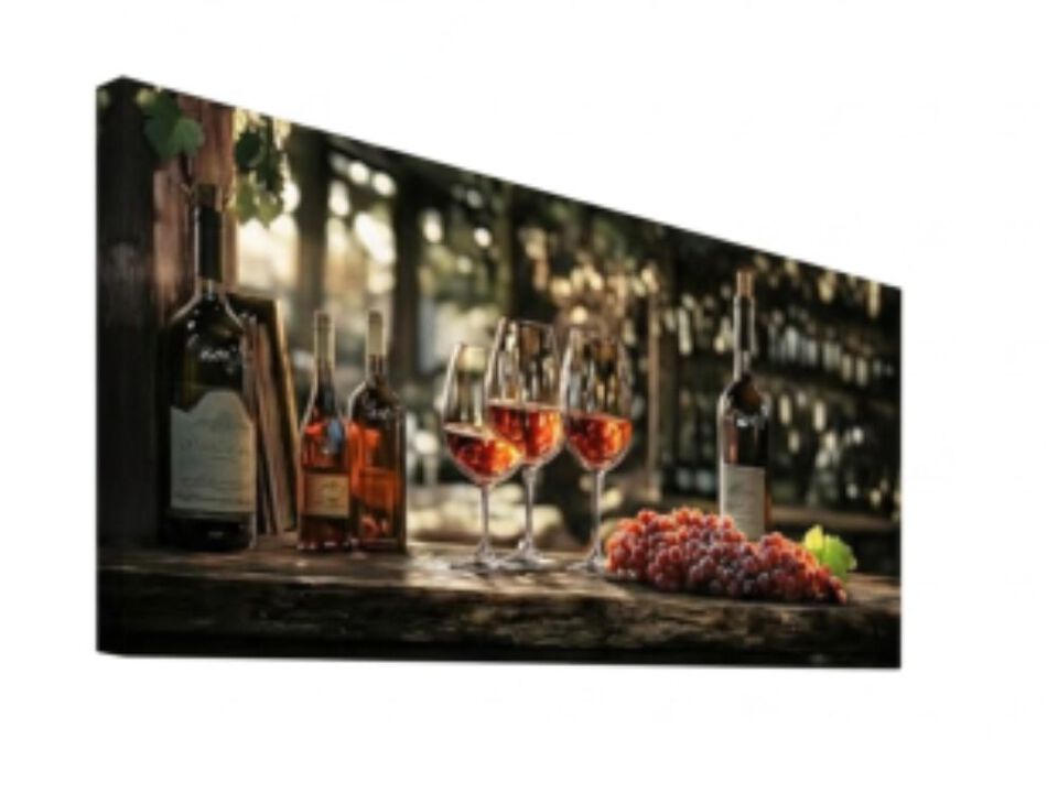 Dining Room Wall Art Wine Glass Canvas Kitchen Decor Still Life Goblet Landscape