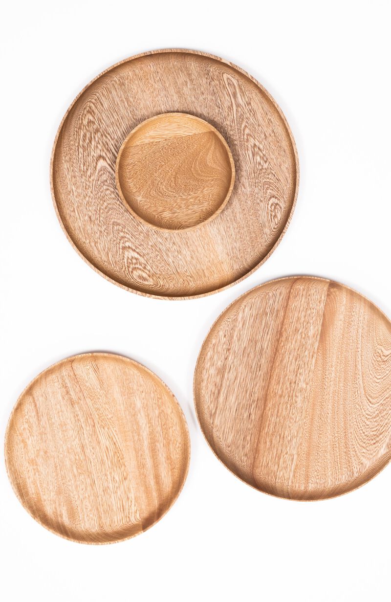 Rosa Morada Wooden Base Platter