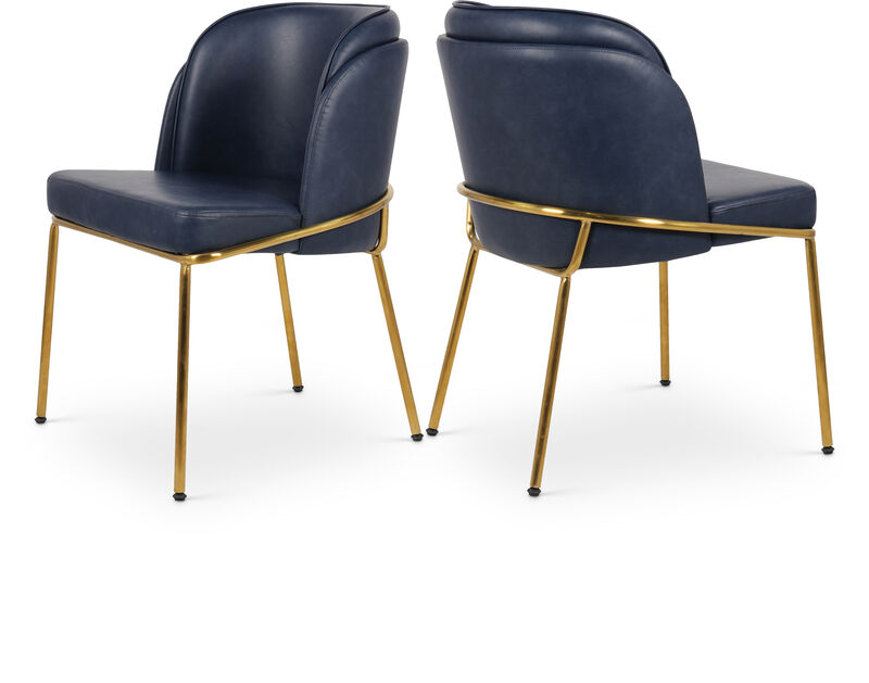 Meridian Furniture Jagger Navy Vegan Leather Dining Chair, Set of 2 image number 0