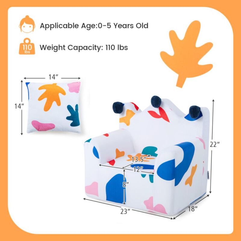 Hivvago High-density Padding Kids Sofa with Armrest and Extra Pillow