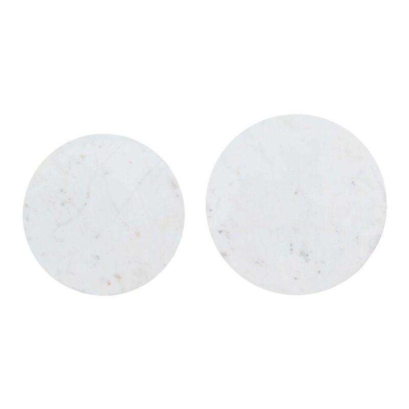 Jofran Camille Solid Marble and Iron Modern Luxury Accent Tables (Set of 2)