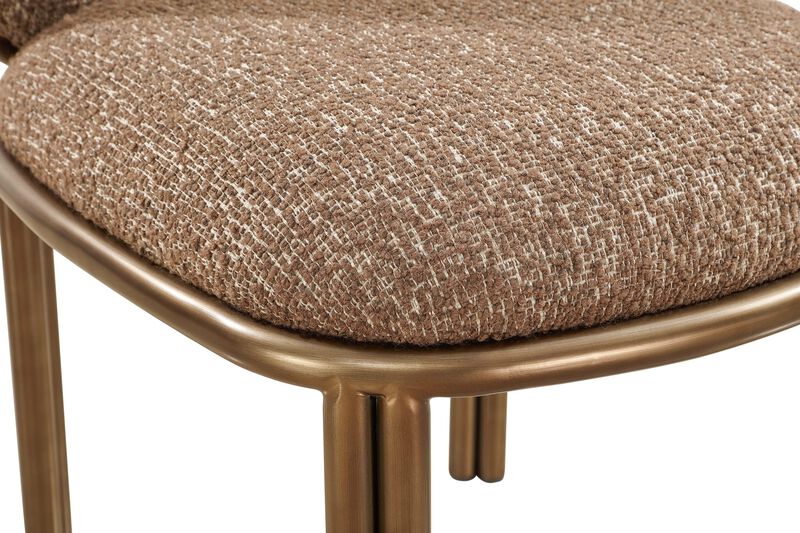 Mataranka Dining Chair in Giraffe Chenille and Brushed Golden Stainless Steel - Set of 2