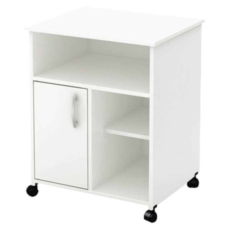 QuikFurn Modern Home Office Printer Stand Cart with Casters in White