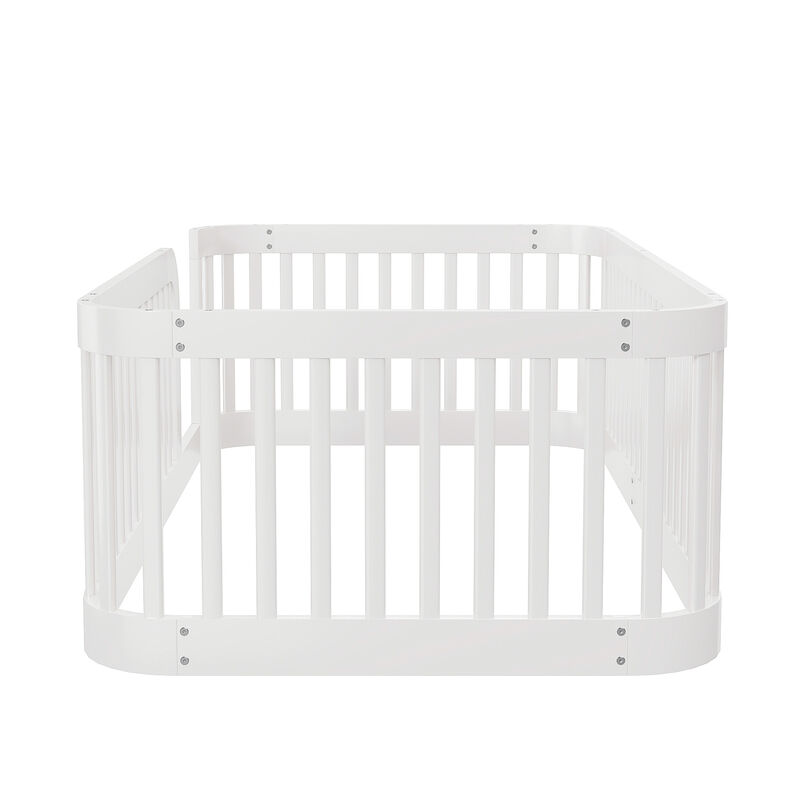 Whisen Wood Floor Bed Frame with Fence image number 8