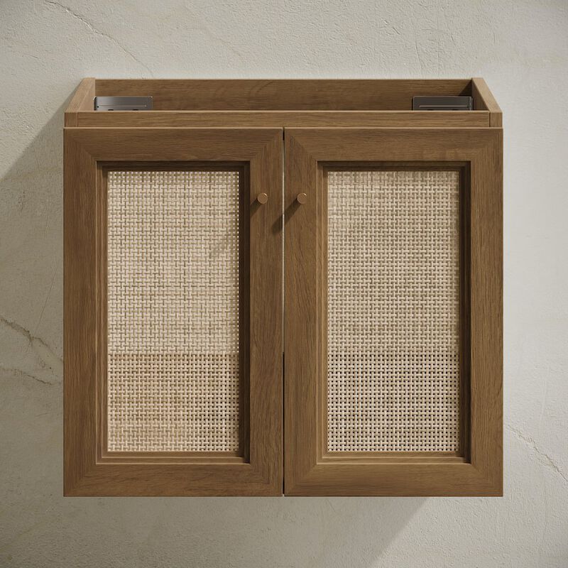 Classe 24" Wall-Mounted Bathroom Vanity in Brown Oak without Sink Top image number 3