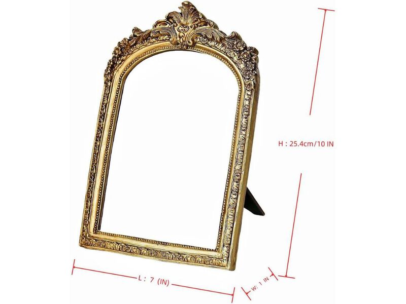 Vintage Gold Vanity Makeup Mirror Decorative Table Mirror for Dresser 10x7 Inches image number 2