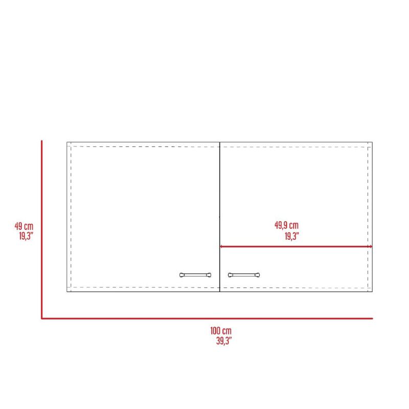 Streamdale Napoles Wall Cabinet, Two Shelves, Double Door - White Light Gray image number 8