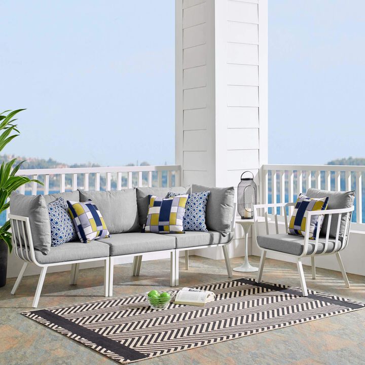 Riverside 4 Piece Outdoor Patio Aluminum Set