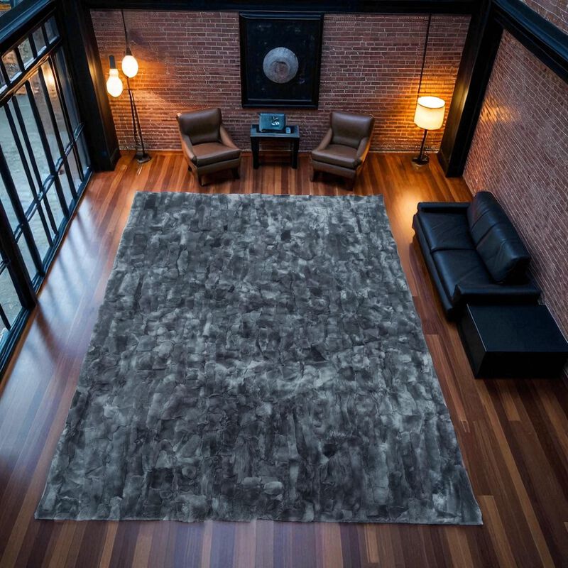 Gray Rex Rabbit Fur Rug, Real Rabbit Hair Carpet, Handmade Shaggy Area Rug, Soft Fluffy Rug for Living Room, Custom Size Available image number 2