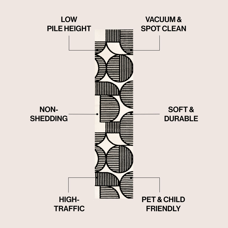 Nordby Geometric Arch Scandi Striped Area Rug