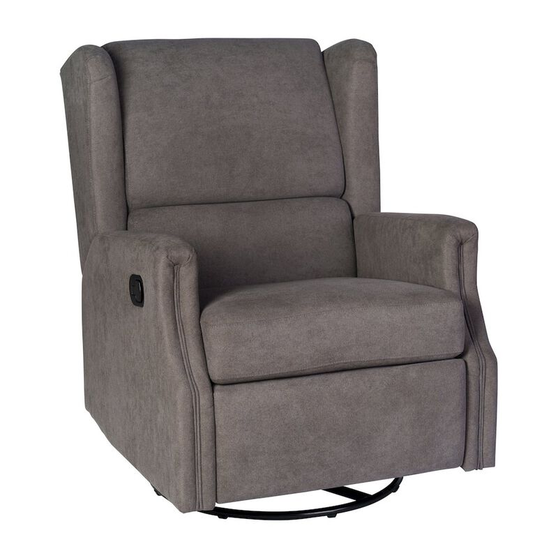 Flash Furniture Wingback Manual Reclining Glider Swivel Chair, Dark Gray image number 0