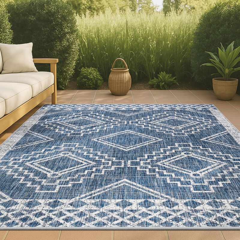 Marokko Diamond Tribal Medallion Indoor/Outdoor Area Rug