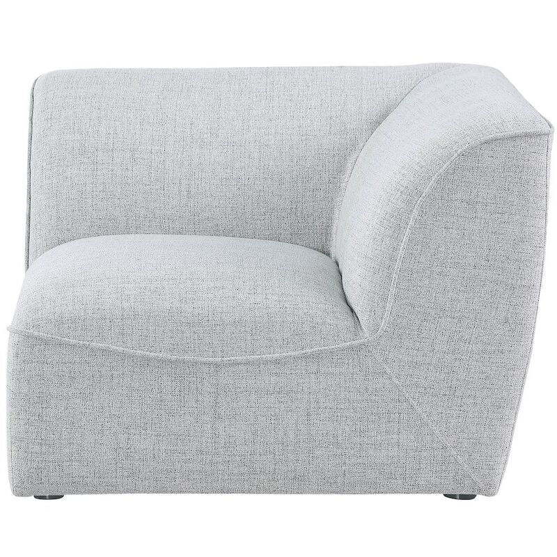Meridian Furniture Miramar Grey Durable Linen Textured Corner