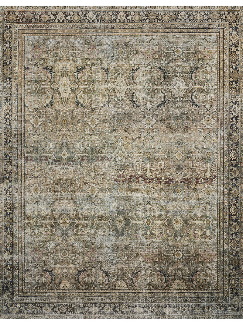 Layla LAY03 Olive/Charcoal 18" x 18" Sample Rug by Loloi II image number 1