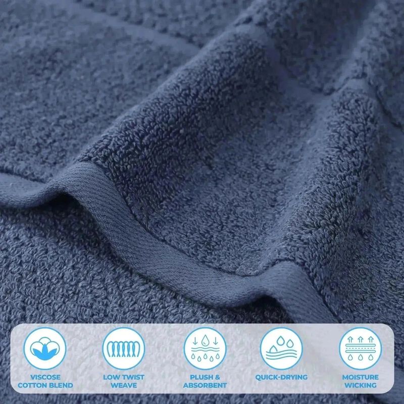 6 Piece Hand Towel Set in Viscose Cotton Blend with Textured Design image number 5