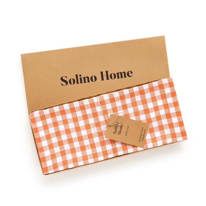 Linen Table Runner - Gingham Check image number 5