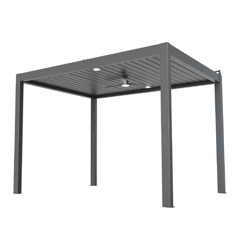 Mondawe 10x13ft Solar-Power Aluminum Pergola, Featuring Intelligent Illumination & Adjustable Canopy image number 0