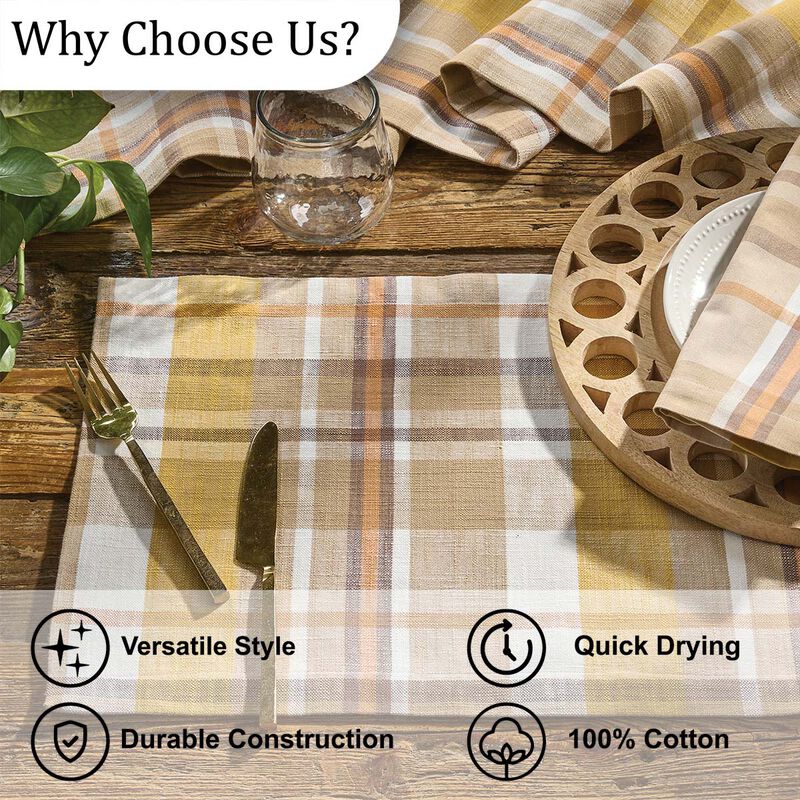 Split P Keaton Plaid Brown Placemat Set Of 4 image number 4