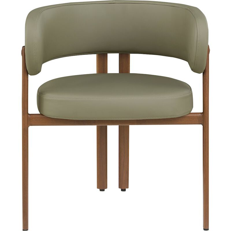 Meridian Furniture Gideon Olive Green Vegan Leather Dining Chair, Set of 2