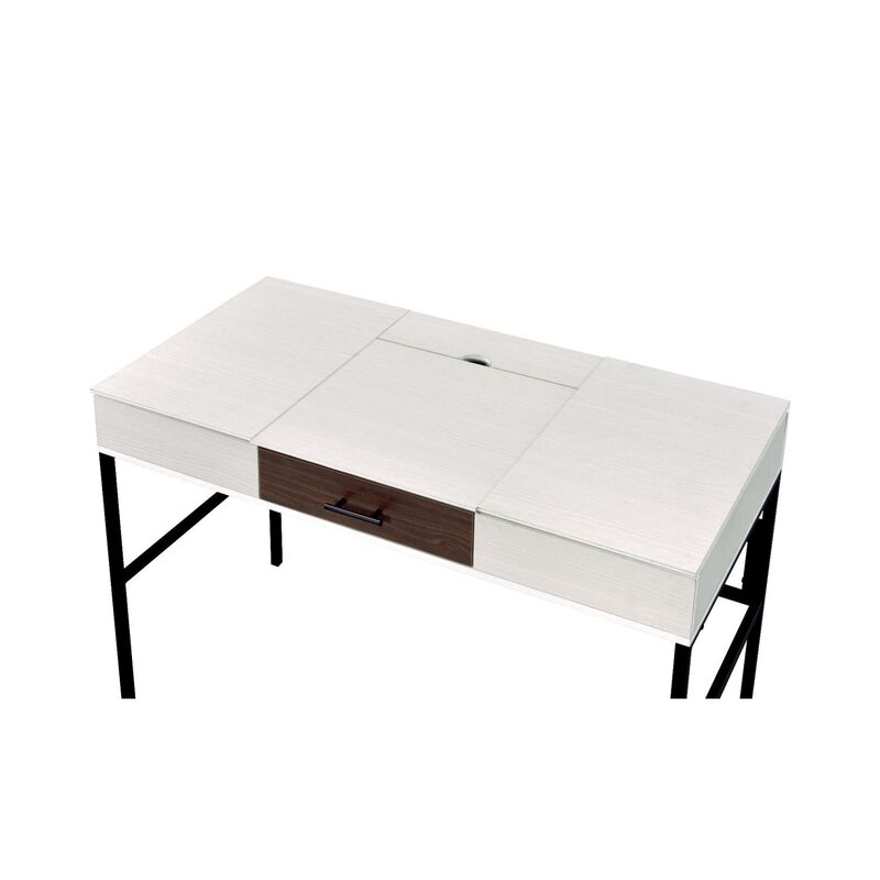 Simple white side table , 2-tier small space end table ,modern night stand, sofa table, side table with storage shelve