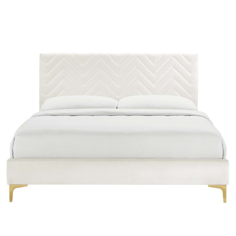 Modway - Leah Chevron Tufted Performance Velvet Full Platform Bed image number 3
