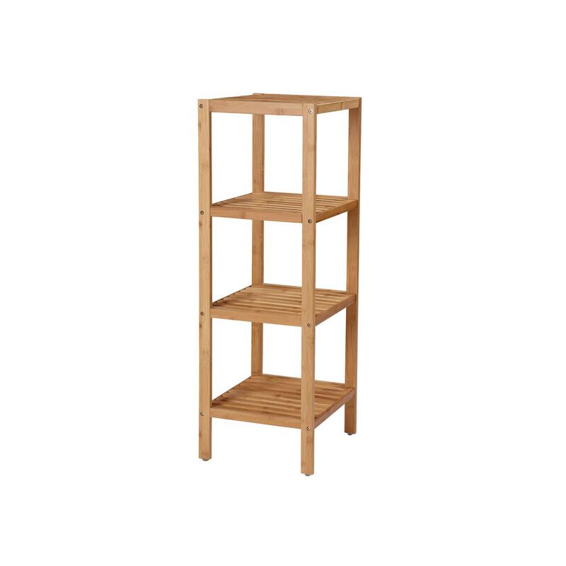 Elegant 4-Tier Wicker Bathroom Shelf for Organized Storage and Display