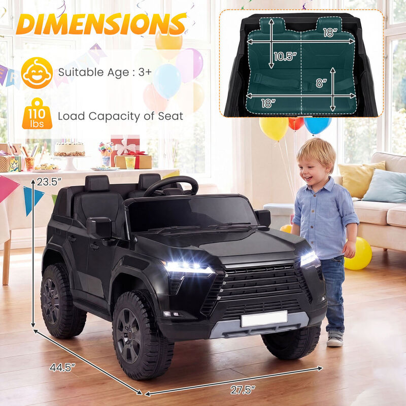 24V 4WD Kids Ride On Vehicle with Remote Control for Yard and Garden Play image number 2