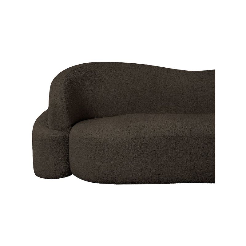 Meridian Furniture Principessa Brown Boucle Fabric Loveseat