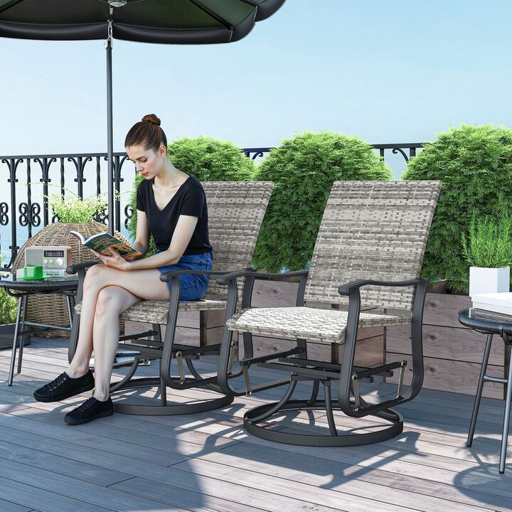 Hivvago Rattan Patio Glider Chair Set
