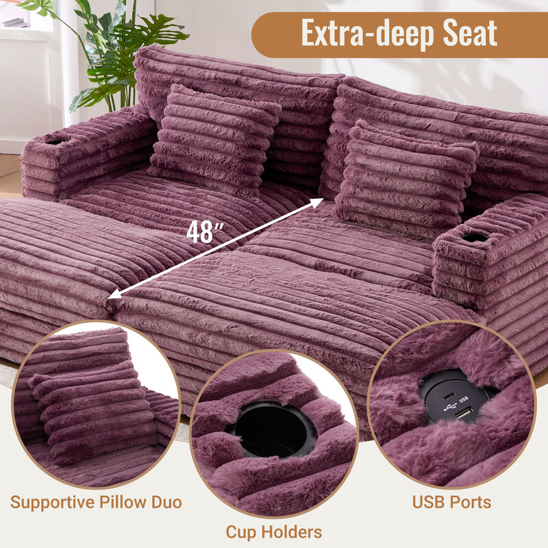 Oversized Chaise Sofa Loveseats image number 3