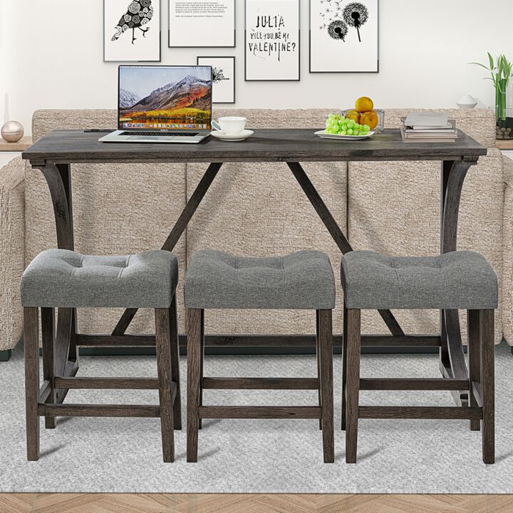 Bunkja Farmhouse Counter‑Height Bar Dining Set
