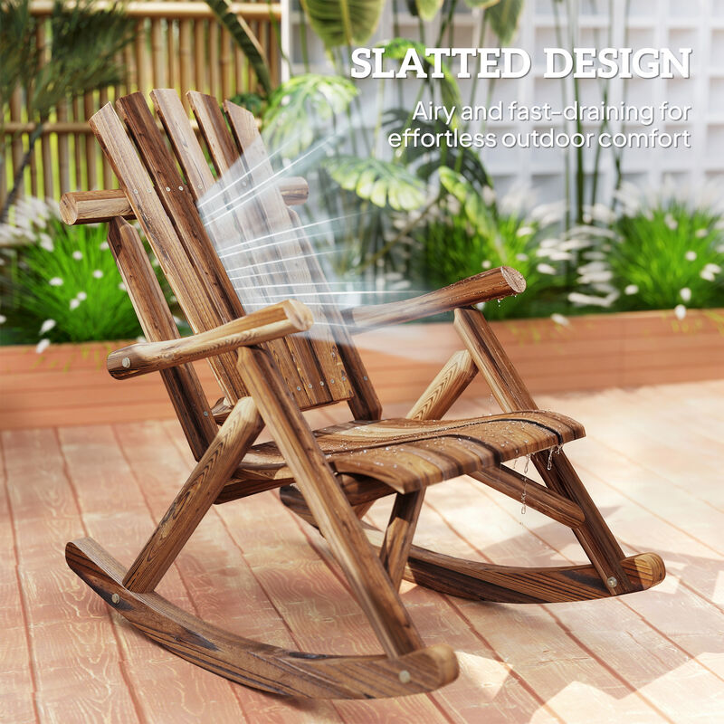 Hivvago Outdoor Adirondack Rocking Chair for Backyard image number 6