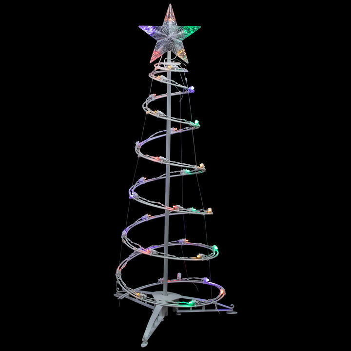 3ft LED Lighted Spiral Cone Tree Outdoor Christmas Decoration  Multi Lights
