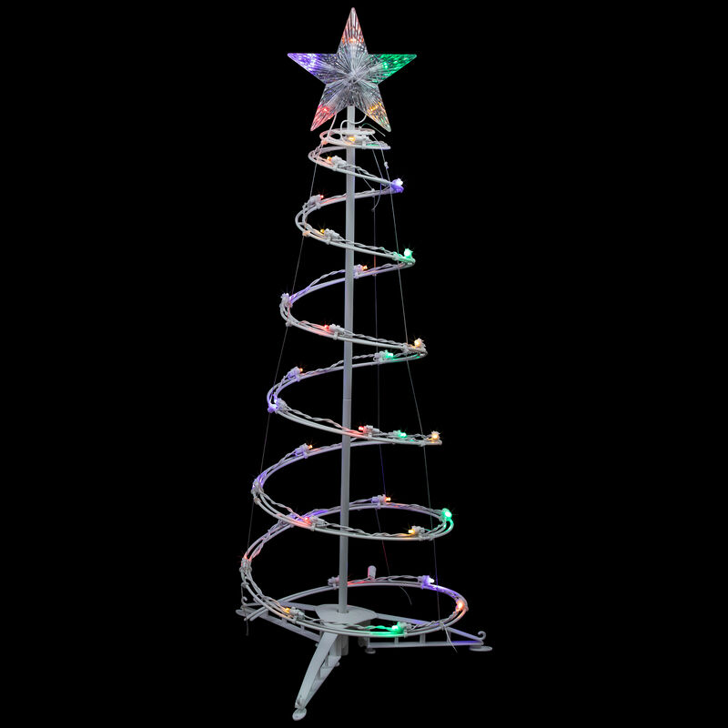 3ft LED Lighted Spiral Cone Tree Outdoor Christmas Decoration  Multi Lights image number 1