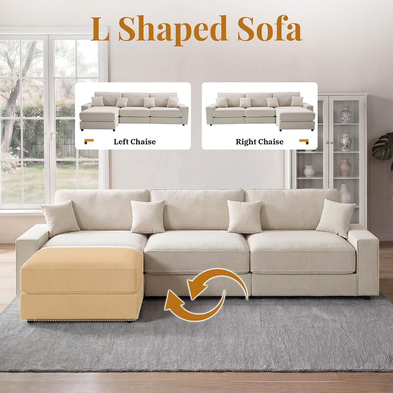 114.2" Modular L-Shaped Sectional Sofa image number 6