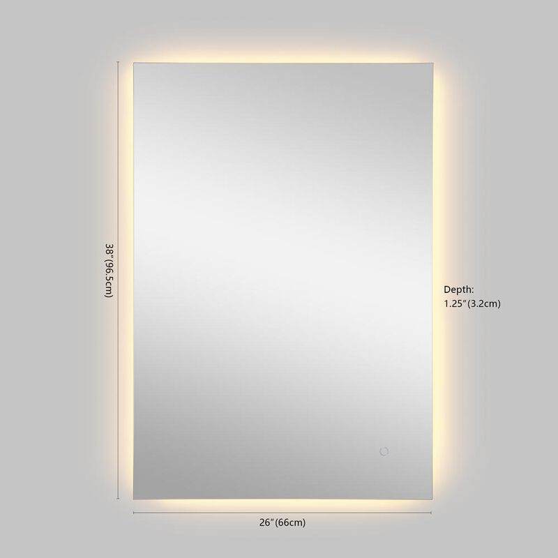 Jonathan Y Anti-Fog Aluminum Back Lit Tri Color Led Bathroom Vanity Mirror