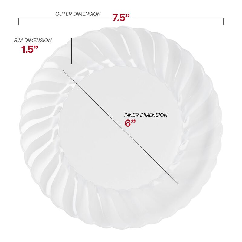 7.5" Clear Flair Plastic Salad Plates (180 Plates) image number 2