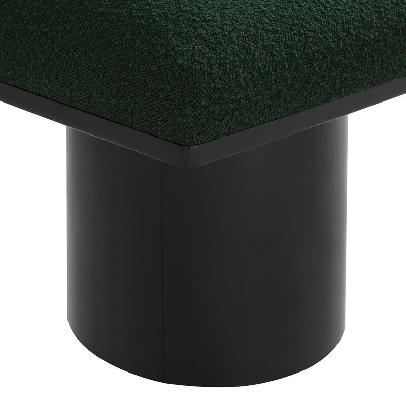 Meridian Furniture Pavilion Green Boucle Fabric Bench