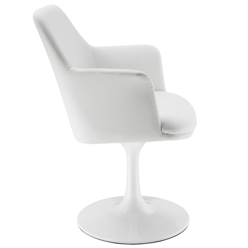 Lippa Swivel Dining Vegan Leather Armchair image number 3
