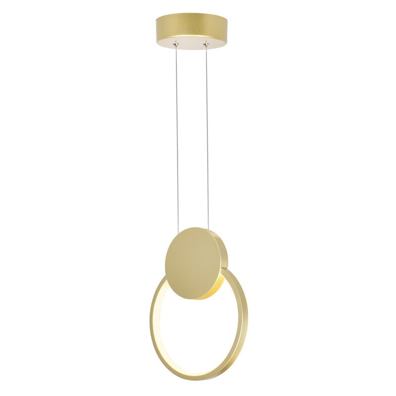 Pulley 8 in LED Satin Gold Mini Pendant