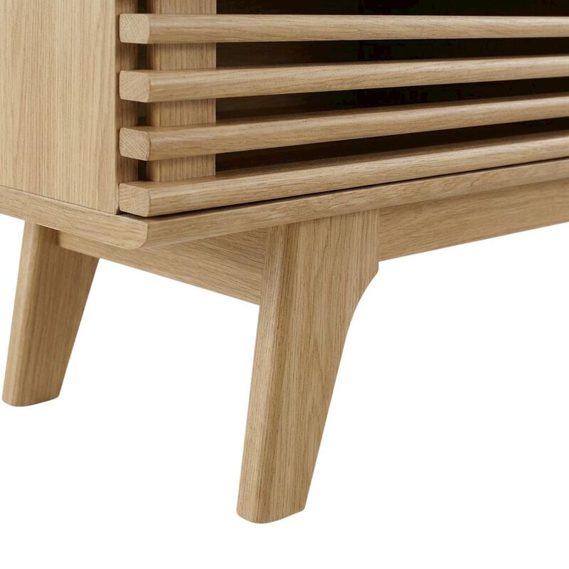 Wooden brown TV stand with spacious surface and modern design image number 6