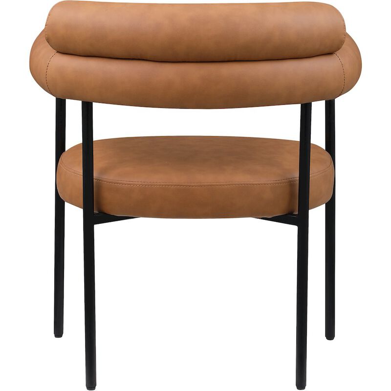 Meridian Furniture Blake Cognac Vegan Leather Dining Chair, Set of 2