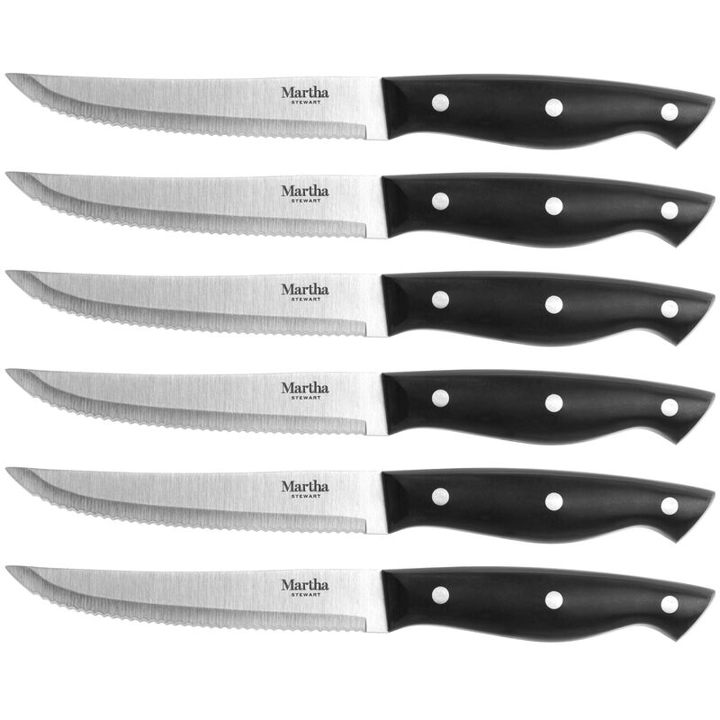 Martha Stewart Stainless Steel 14 Piece Cutlery and Knife Block Set in Black