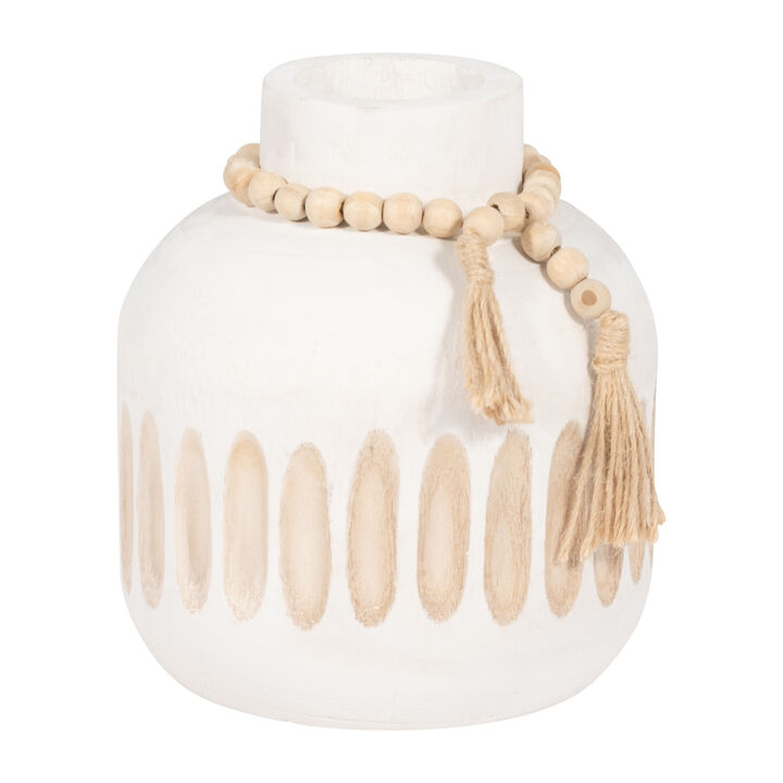 8" Round Ridged Vase