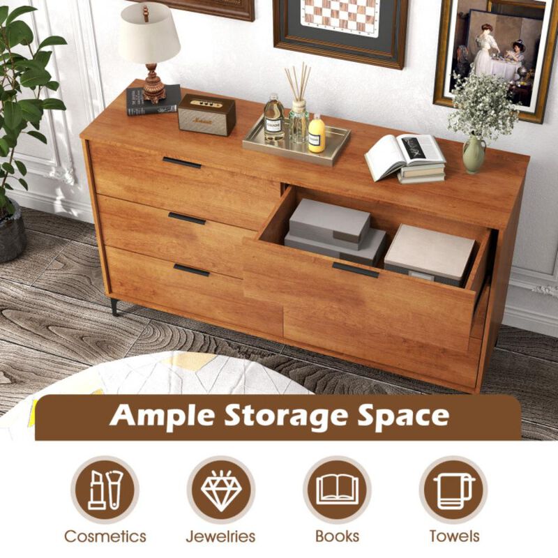 Hivvago 6-Drawer Dresser with Interlock System for Bedroom Living Room