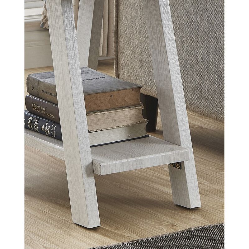 Streamdale Wood Shelf Side Table in White Finish image number 4