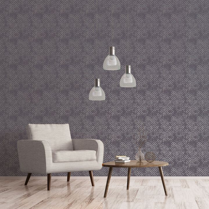 Emporium Aged Quatrefoil Purple Lilac Wallpaper DWP0246-01